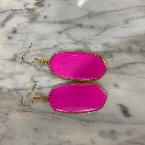 Hot pink drop earrings